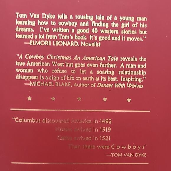 A Cowboy Christmas An American Tale Tom Van Dyke Signed New - Picture 3 of 9